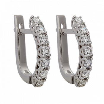 Серьги, артикул 2.26.2355, &nbsp;
Палладий 500 с выращенными бриллиантами